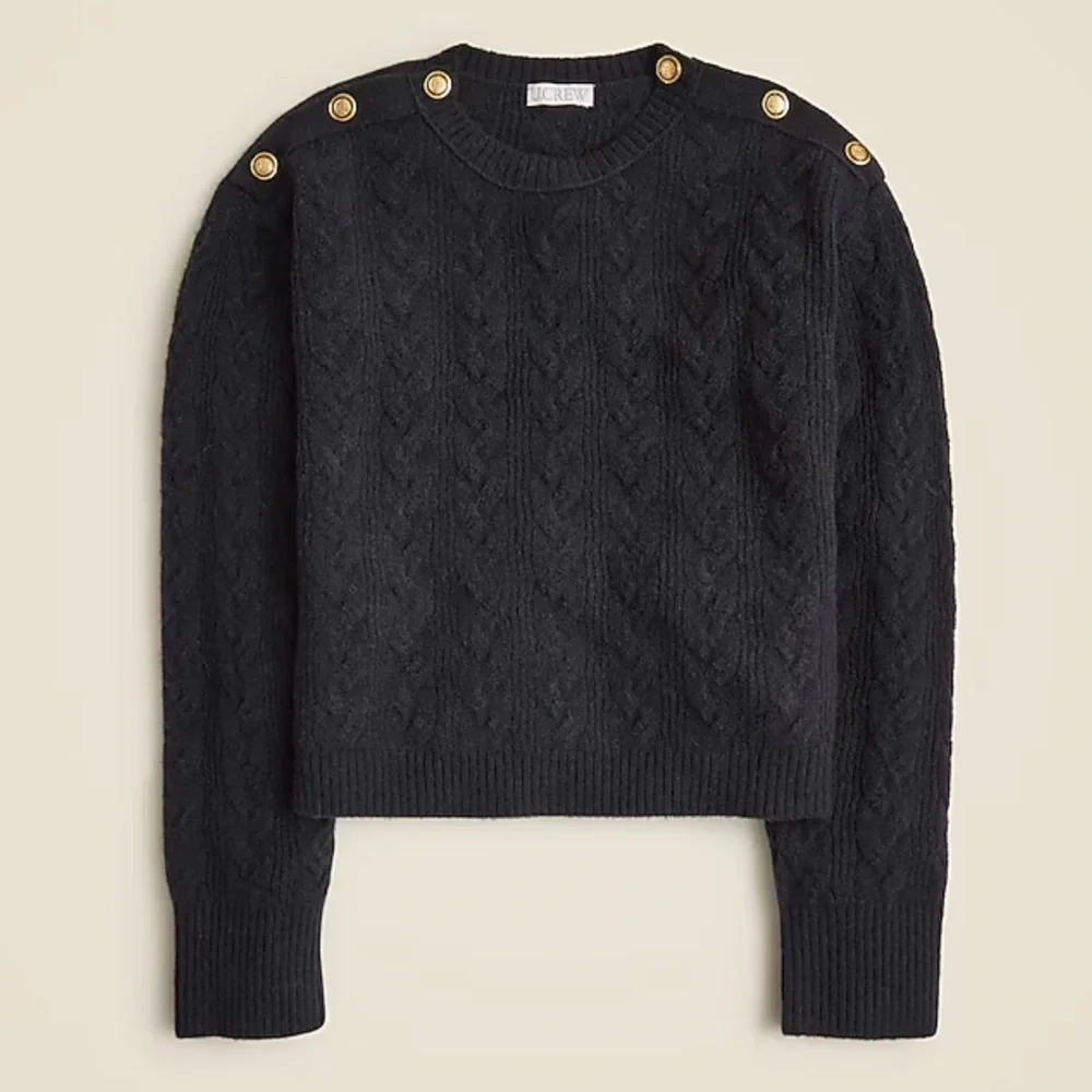 NWT J Crew Cable-knit Sweater Wool Alpaca Blend Buttons in Supersoft Yarn Sz XXL